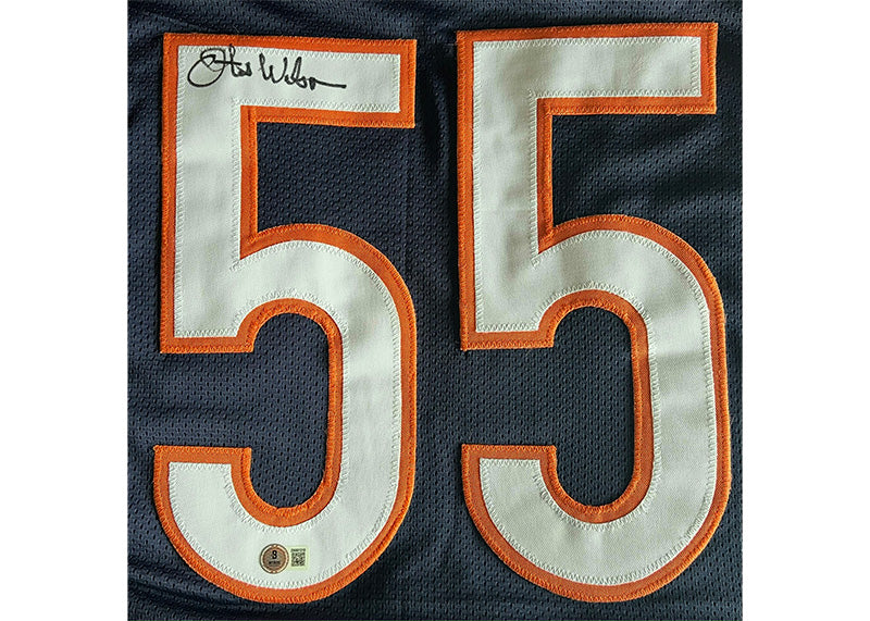 Otis Wilson Signed Chicago Blue Football Jersey Beckett