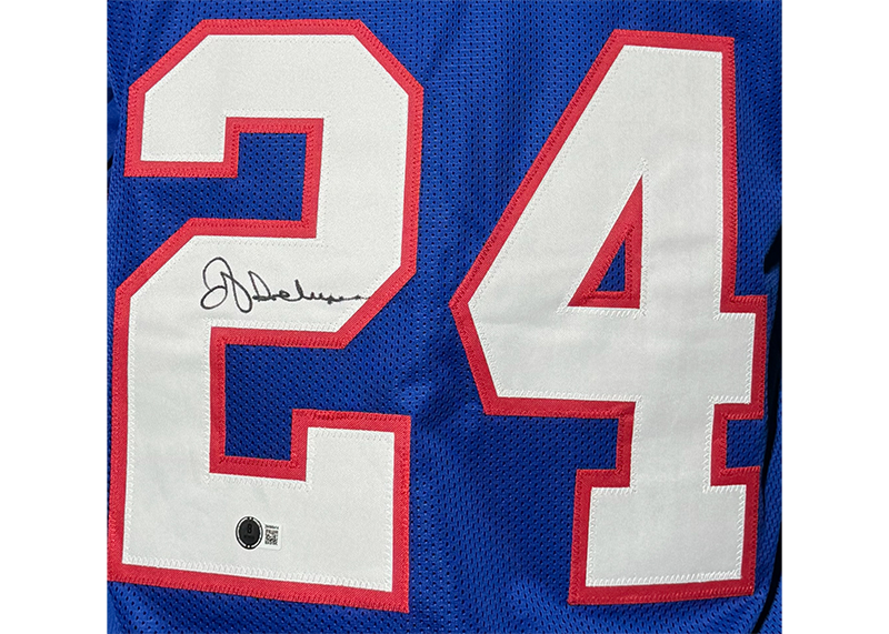 Ottis Anderson Signed New England Blue Football Jersey Beckett