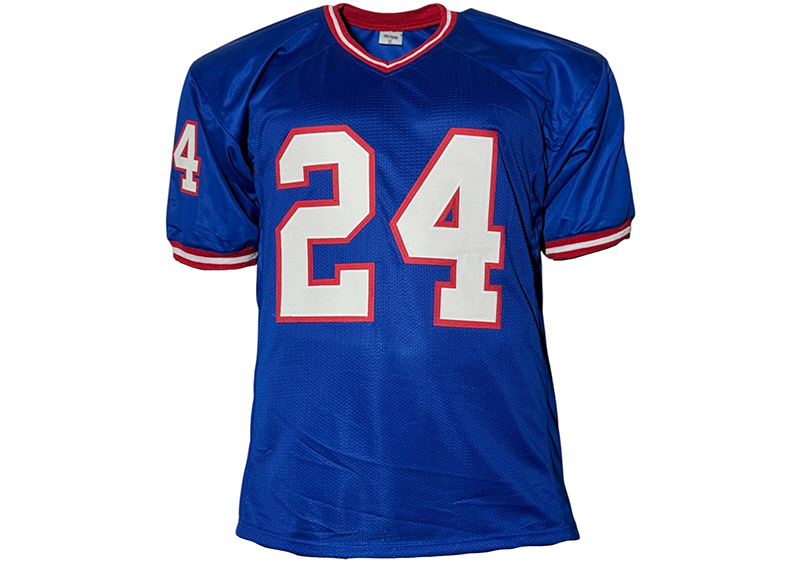 Ottis Anderson Signed New England Blue Football Jersey Beckett