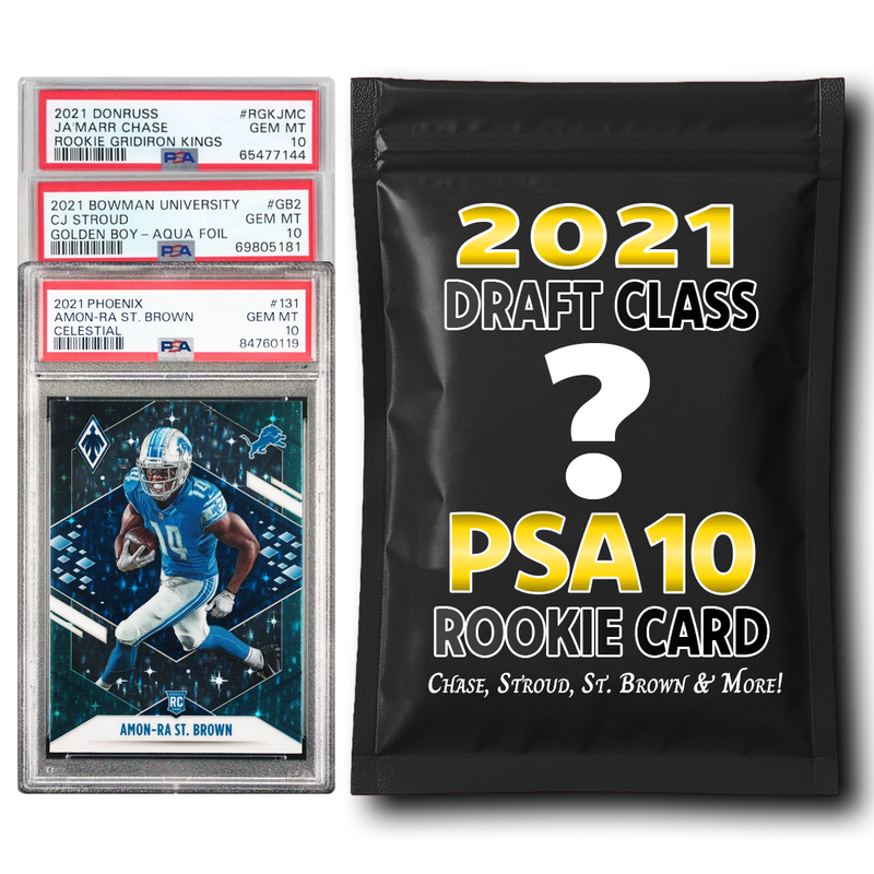 PSA 10 Graded 2021 NFL Rookie Card Mystery Pack (Chase, St. Brown, Parsons & More!)