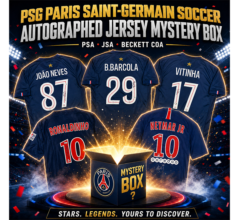 PSG Paris Saint-Germain F.C. Autographed/Signed Soccer Jersey Mystery Box with PSA JSA or Beckett COA