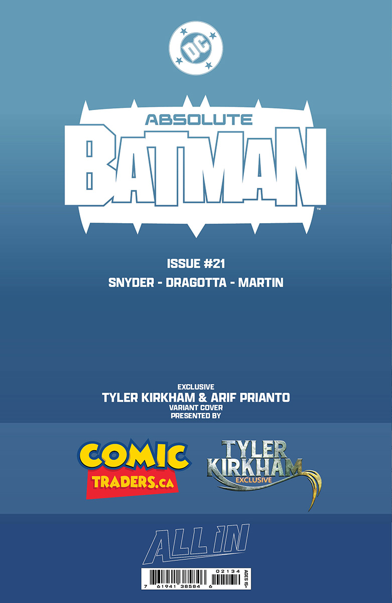 ABSOLUTE BATMAN #21 TYLER KIRKHAM EXCLUSIVE BATTLE DAMAGED DEATHSTROKE VIRGIN VAR (06/17/2026)
