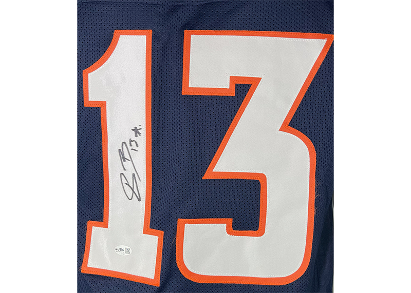 Pat Bryant Signed Denver Blue Football Game Cut Jersey JSA