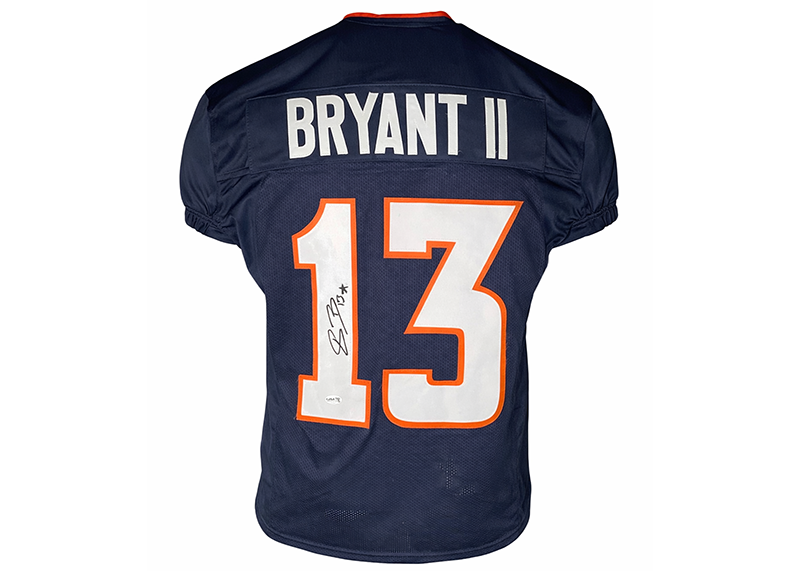 Pat Bryant Signed Denver Blue Football Game Cut Jersey JSA
