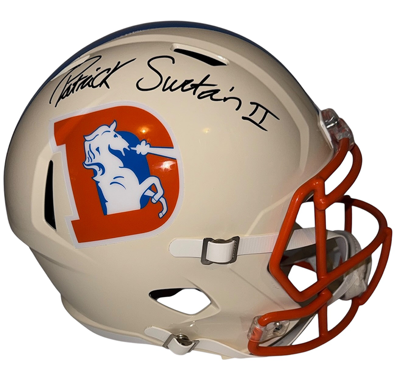 Patrick Surtain II Signed Denver Broncos Retro Full Size Speed Helmet Beckett