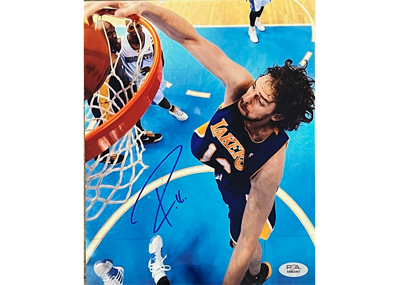 Pau Gasol Signed Los Angeles Lakers 8x10 Photo PSA