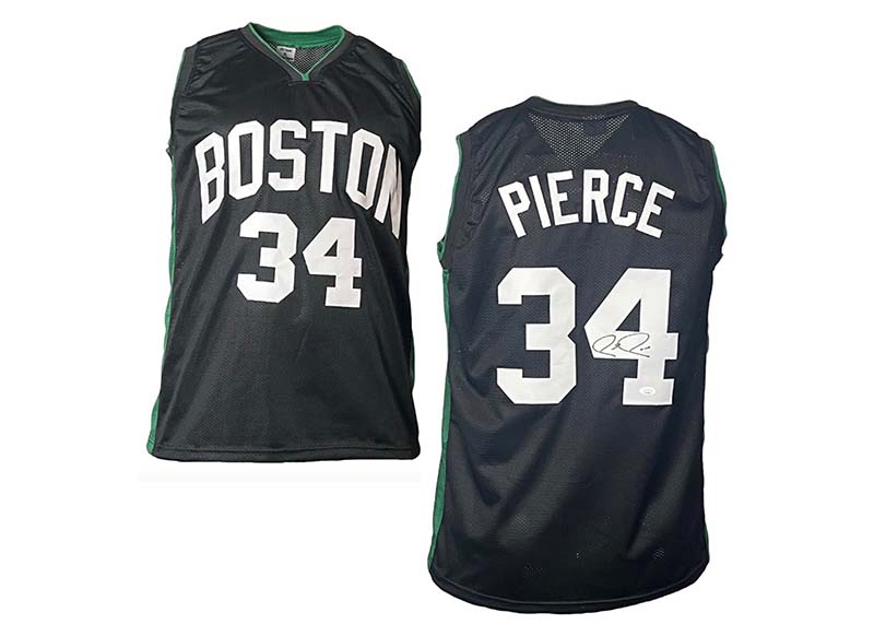 Paul Pierce Signed Custom Boston Black Basketball jersey JSA