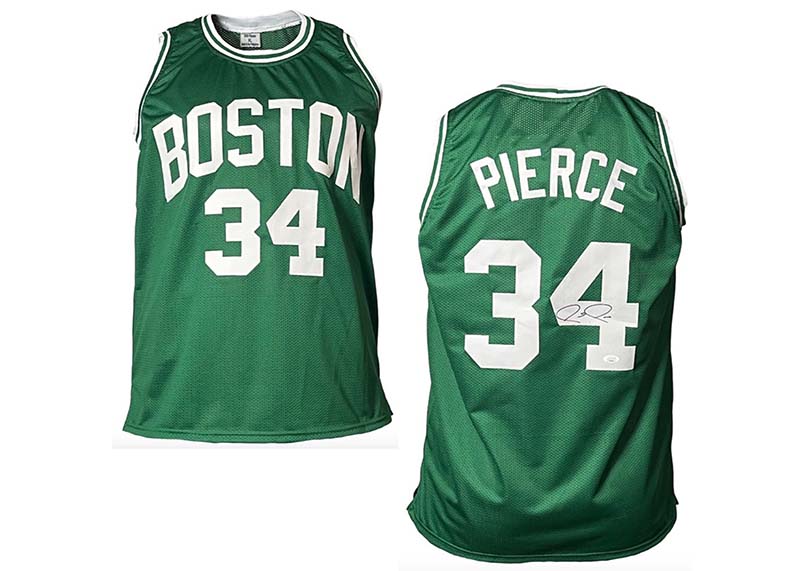 Paul Pierce Signed Boston Green Basketball jersey JSA