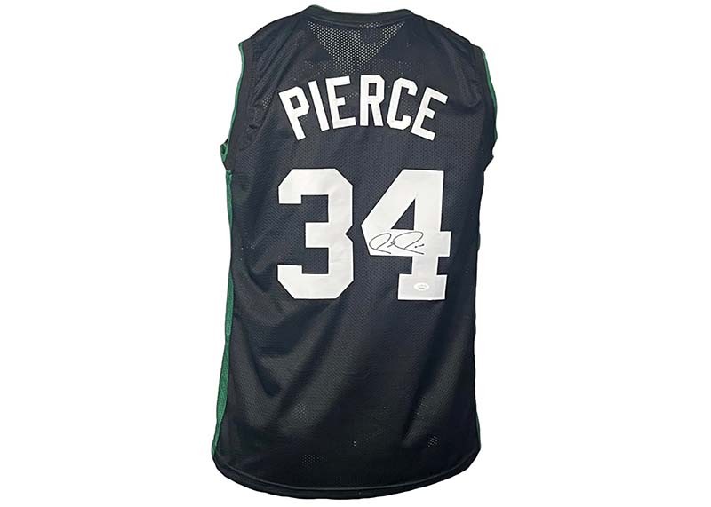 Paul Pierce Signed Custom Boston Black Basketball jersey JSA