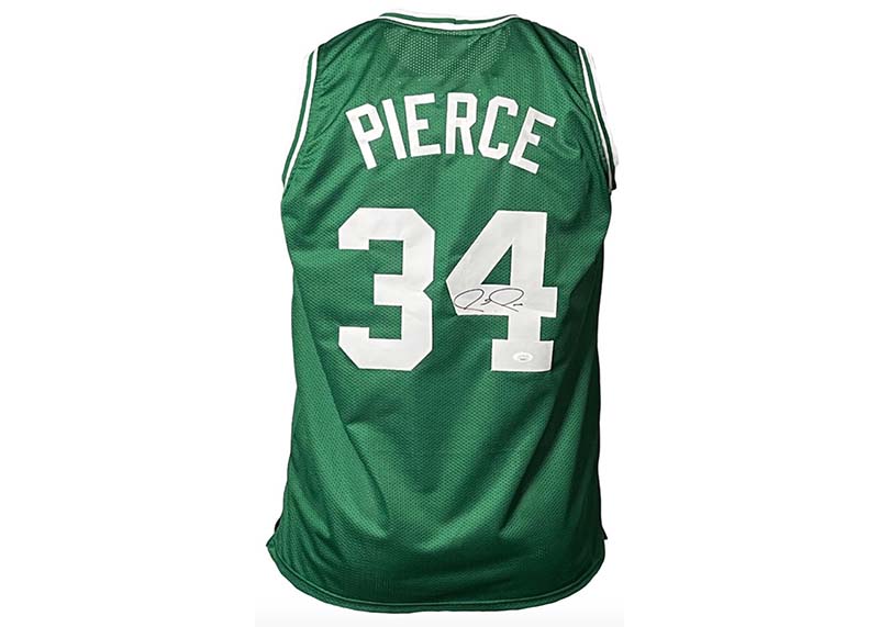 Paul Pierce Signed Boston Green Basketball jersey JSA