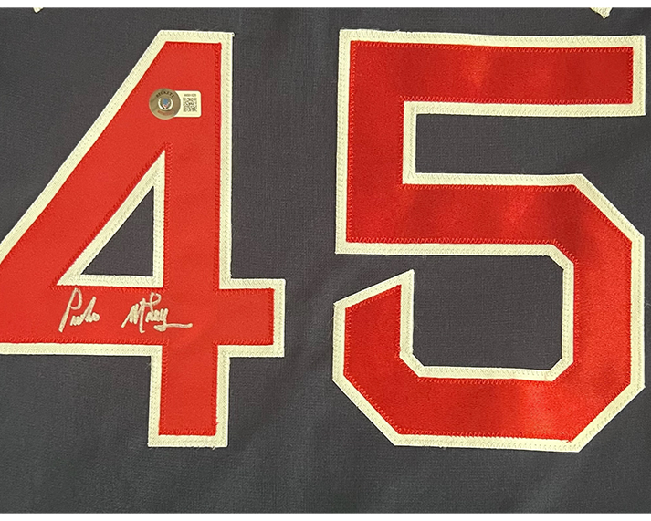 Pedro Martinez Signed Boston Blue Baseball Jersey Beckett