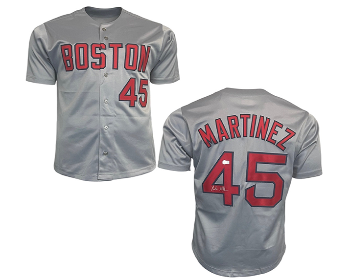 Pedro Martinez Signed Boston Grey Baseball Jersey Beckett