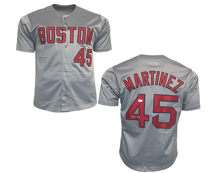 Pedro Martinez Signed Custom Boston Grey Baseball Jersey Beckett