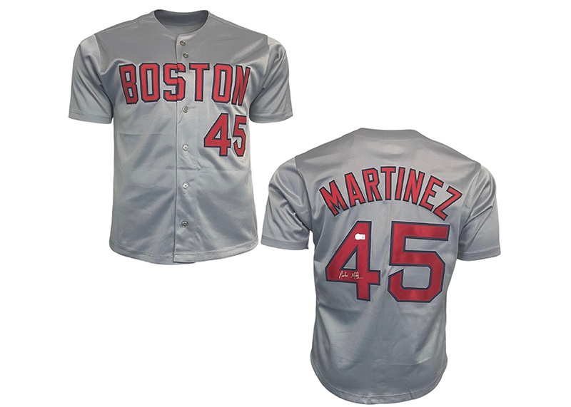 Pedro Martinez Signed Custom Boston Grey Baseball Jersey Beckett