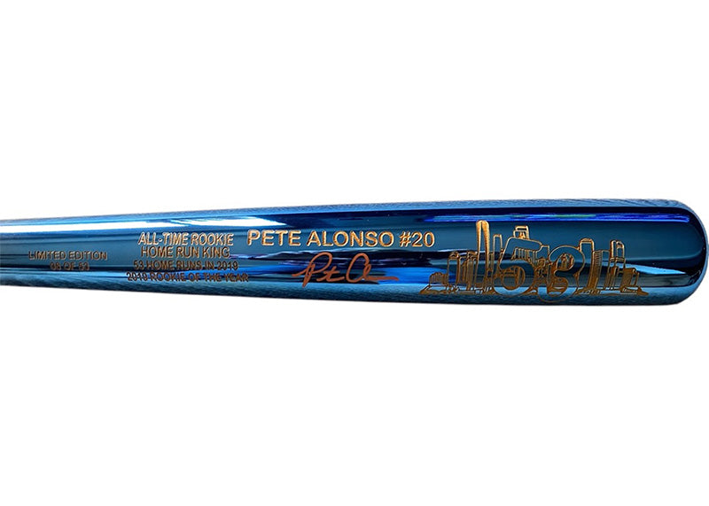 Pete Alonso Signed MLB Rookie Home Run King Chrome Bat