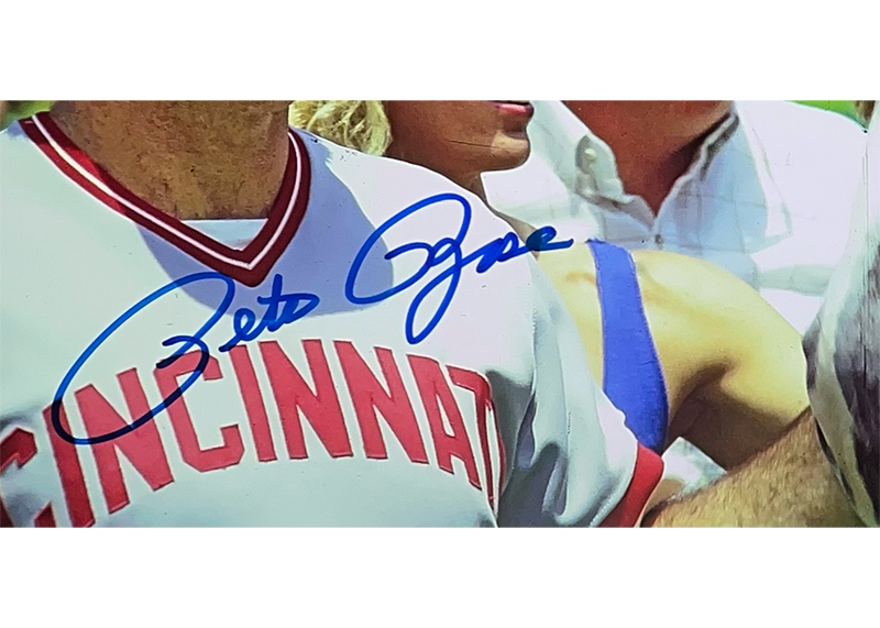Pete Rose Autographed 16x20 Cincinnati Reds Photo JSA