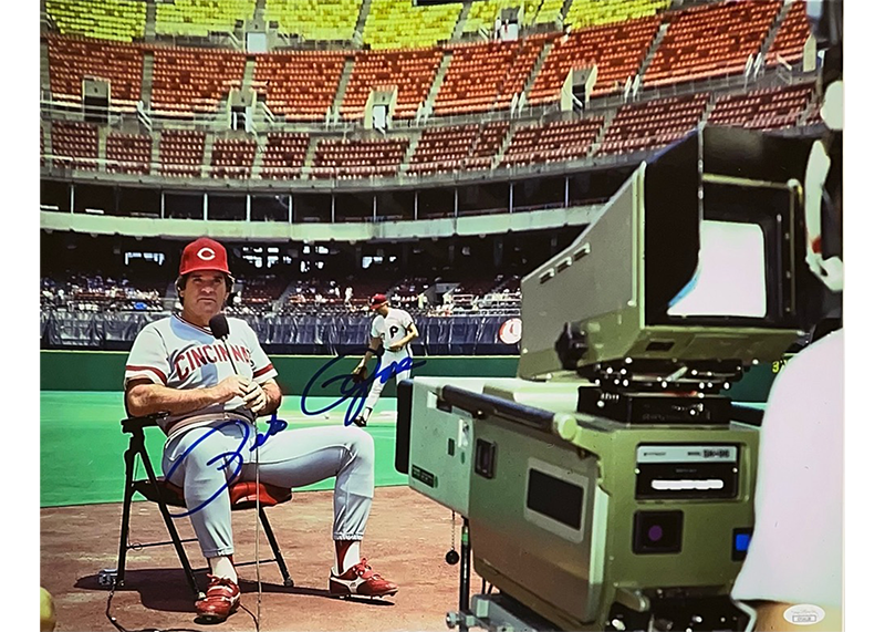 Pete Rose Autographed 16x20 Cincinnati Reds Photo JSA