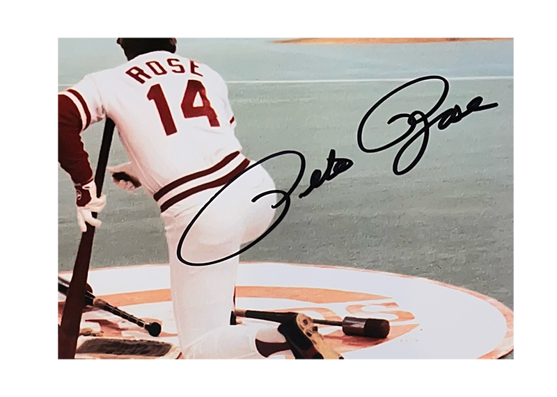 Pete Rose Autographed 16x20 Cincinnati Reds Photo JSA