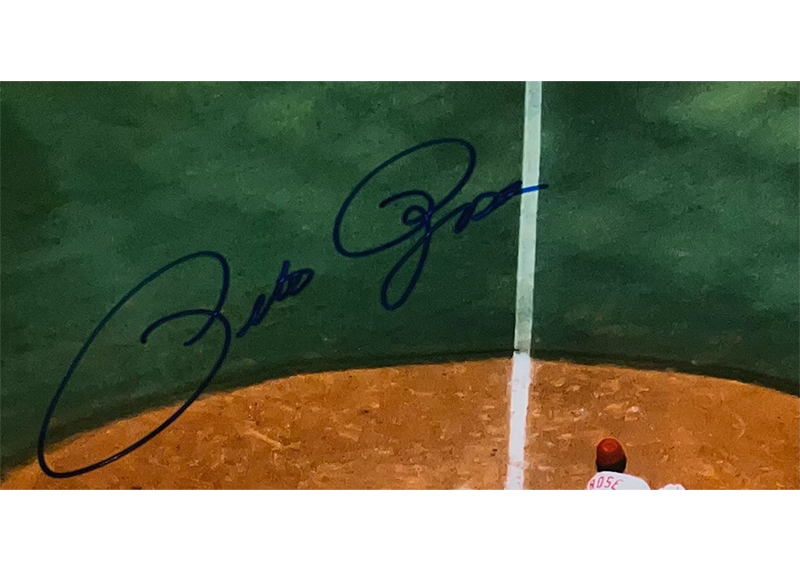 Pete Rose Autographed 16x20 Cincinnati Reds Photo JSA