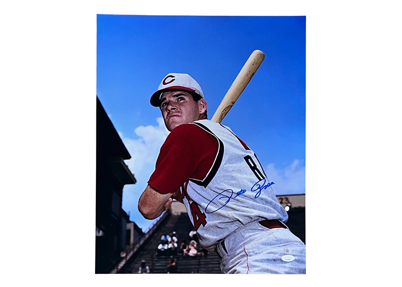 Pete Rose Autographed 16x20 Cincinnati Reds Photo JSA