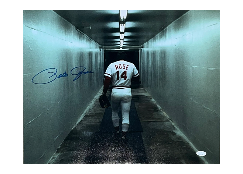 Pete Rose Autographed 16x20 Cincinnati Reds Photo JSA