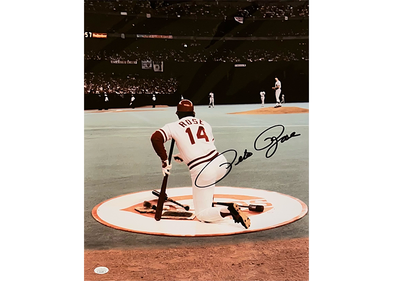 Pete Rose Autographed 16x20 Cincinnati Reds Photo JSA
