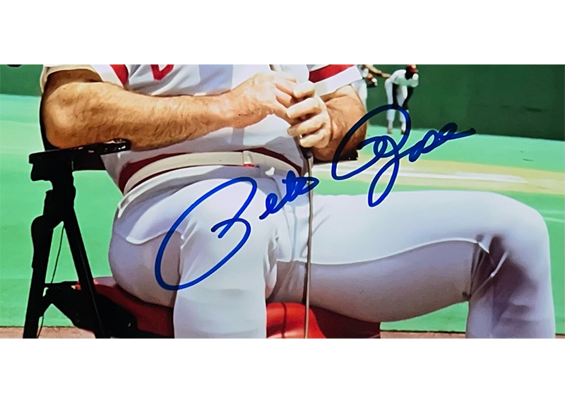Pete Rose Autographed 16x20 Cincinnati Reds Photo JSA