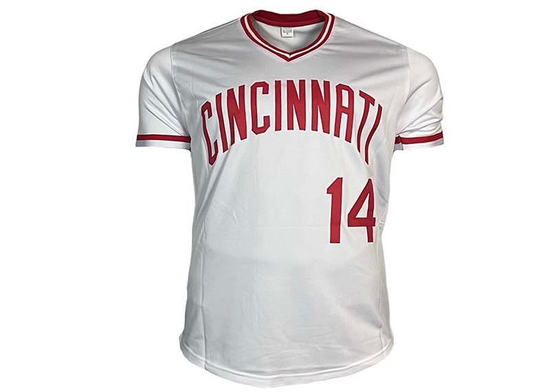 Pete Rose Autographed Cincinnati Custom White Baseball Jersey JSA Hit King Insc