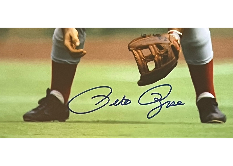 Pete Rose Signed 27x24 Cincinnati Reds Framed Photo JSA