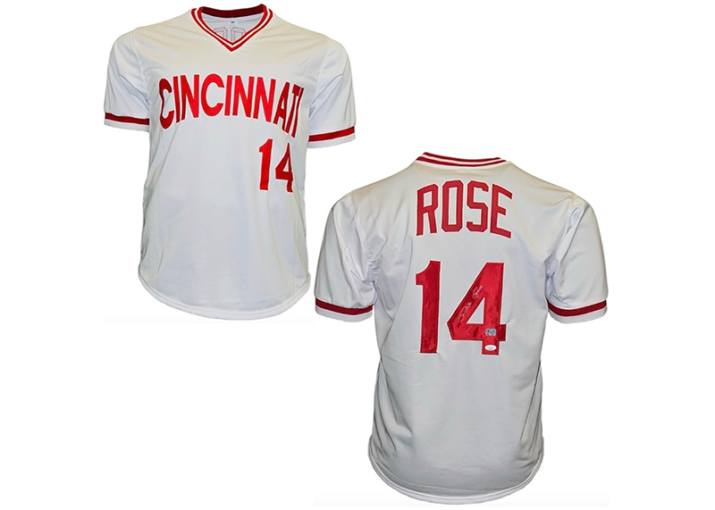 Pete Rose Signed Cincinnati White Baseball Jersey JSA
