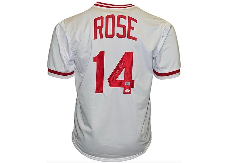 Pete Rose Signed Cincinnati Custom White Baseball Jersey JSA