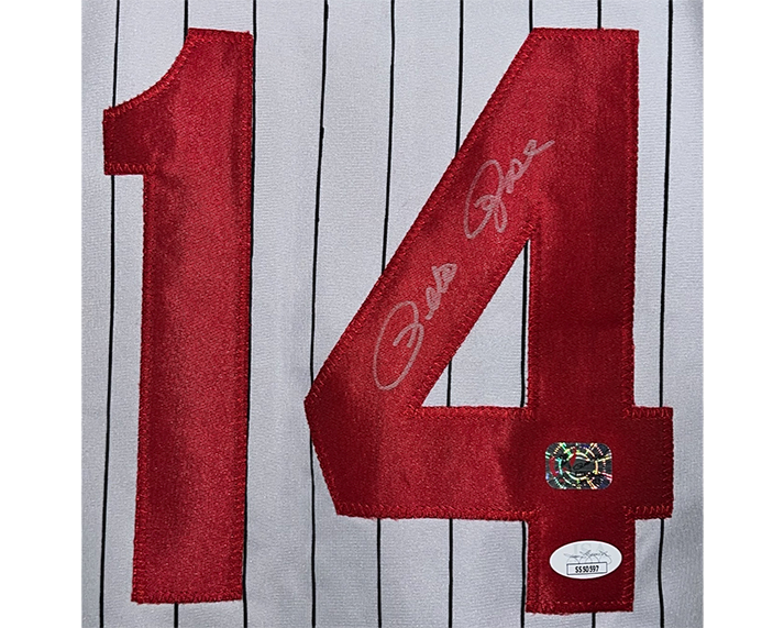 Pete Rose Signed Cincinnati Custom White Pinstripe Baseball Jersey JSA