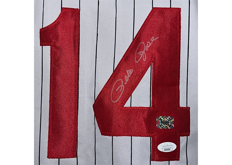 Pete Rose Signed Cincinnati Custom White Pinstripe Baseball Jersey JSA