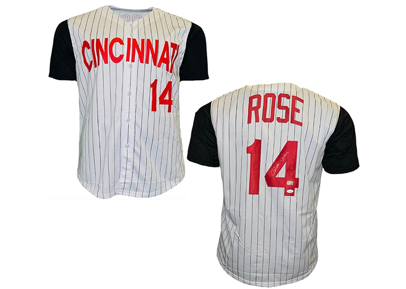 Pete Rose Signed Cincinnati Custom White Pinstripe Baseball Jersey JSA