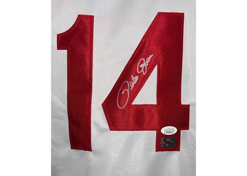 Pete Rose Signed Cincinnati White Baseball Jersey JSA