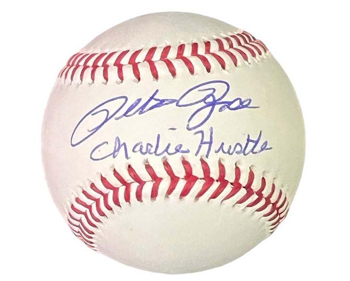 Pete Rose Signed Official MLB “Charlie Hustle” Inscription Baseball JSA