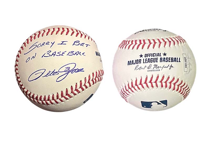 Pete Rose Signed Official MLB “sorry I bet on baseball” Inscription Baseball JSA