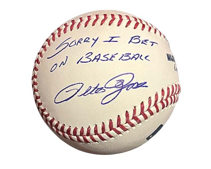 Pete Rose Signed Official MLB “sorry I bet on baseball” Inscription Baseball JSA