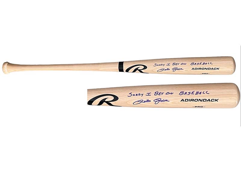 Pete Rose Signed Rawlings Blonde Baseball Bat JSA “Sorry I Bet On Baseball” Insc