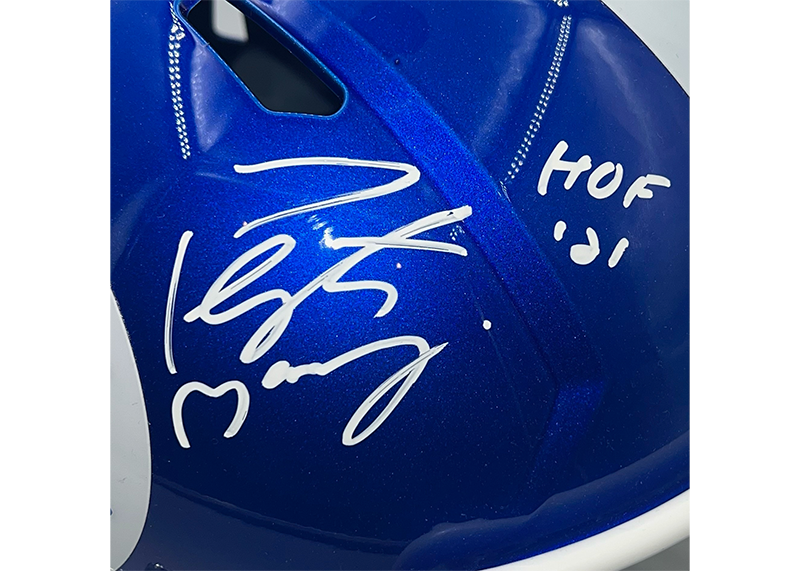 Peyton Manning Signed Indianapolis Colts Football Helmet JSA HOF 21 Inscription