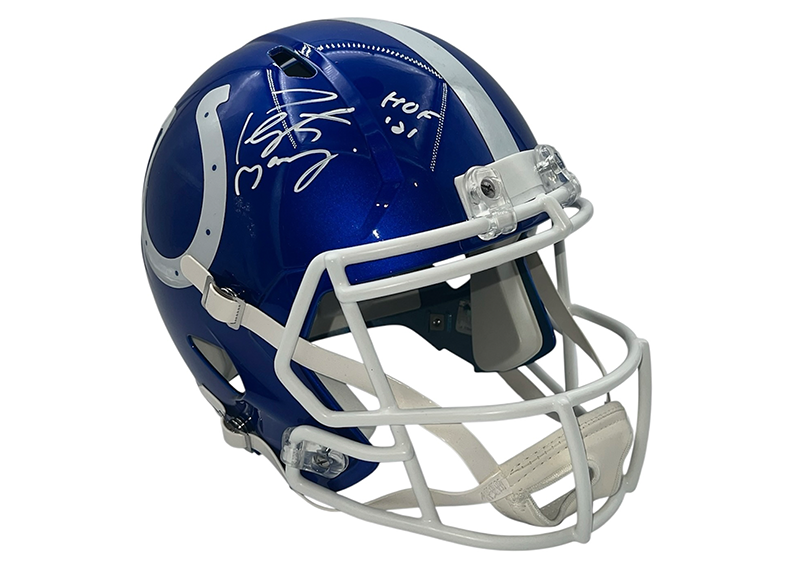 Peyton Manning Signed Indianapolis Colts Football Helmet JSA HOF 21 Inscription