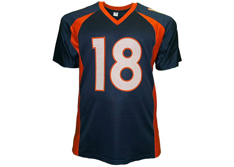 Peyton Manning Unsigned Denver Blue Football Jersey