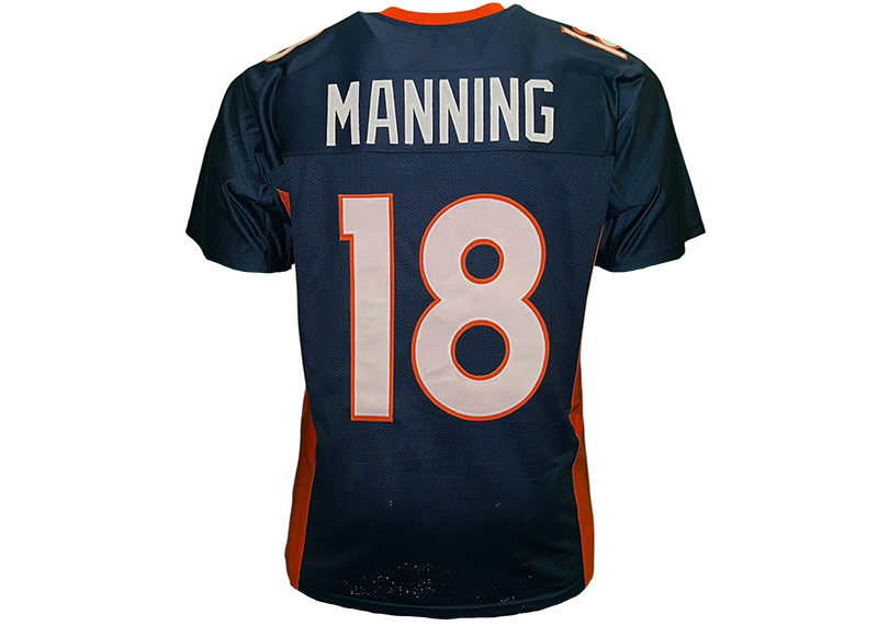 Peyton Manning Unsigned Denver Blue Football Jersey