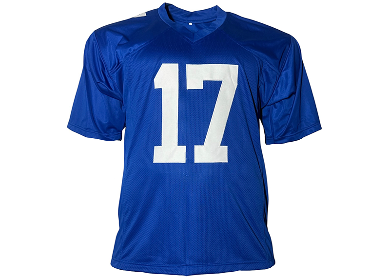 Plaxico Burress Signed New York Blue Football Jersey JSA