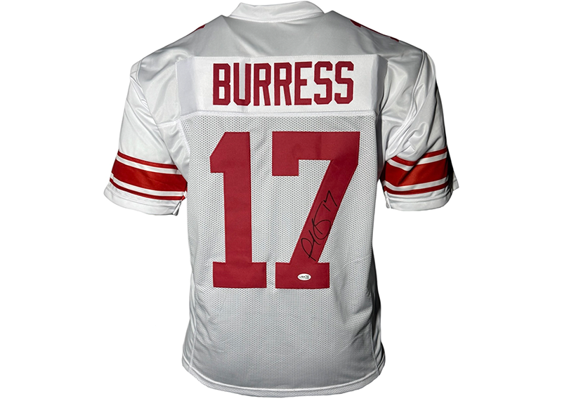Plaxico Burress Signed New York White Football Jersey JSA