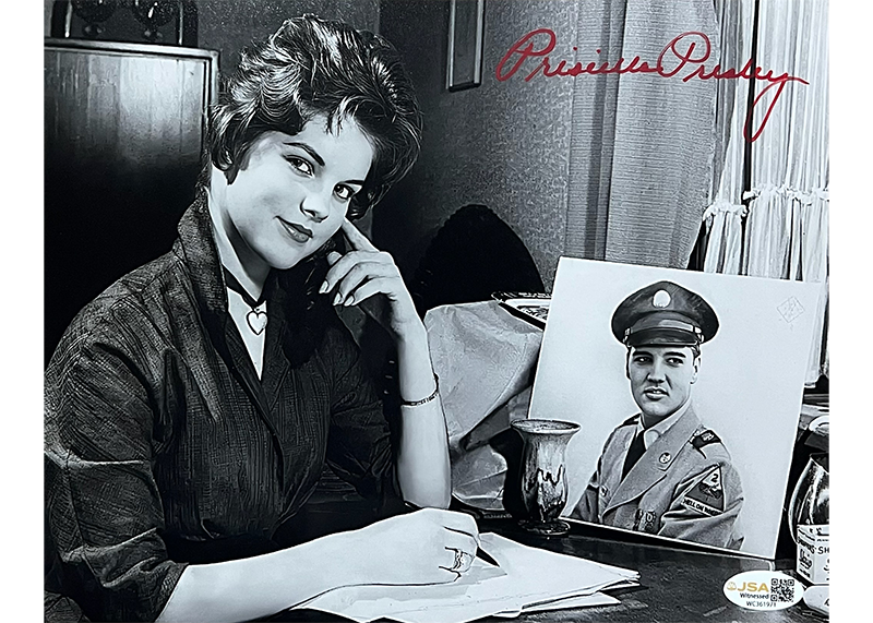 Priscilla Presley Signed 8x10 Photo With Elvis Presley JSA