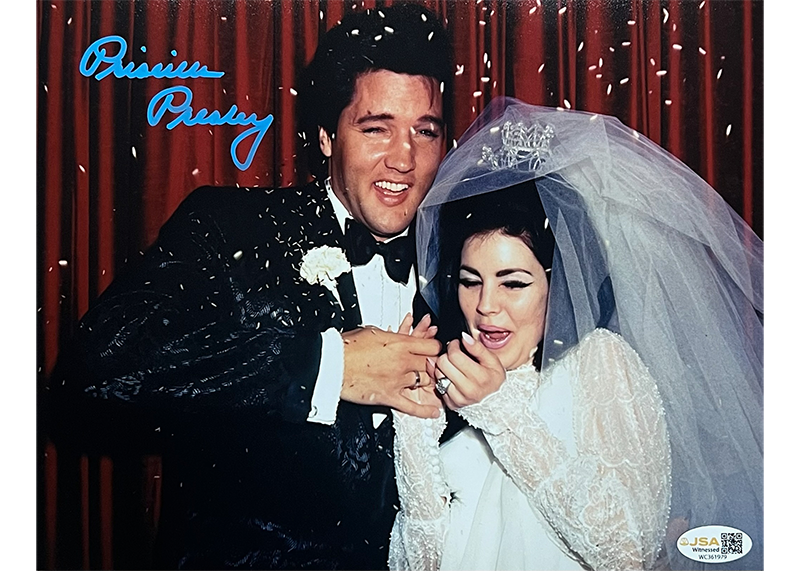 Priscilla Presley Signed 8x10 Photo With Elvis Presley JSA