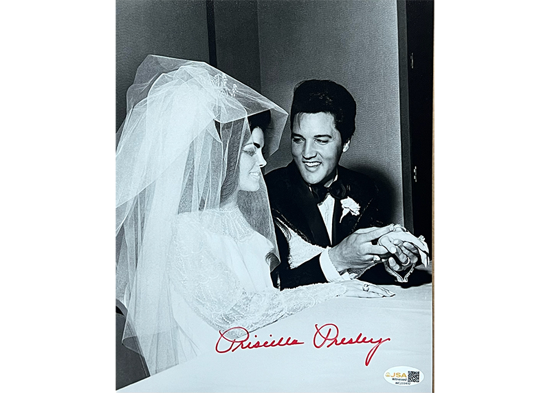 Priscilla Presley Signed 8x10 Photo With Elvis Presley JSA