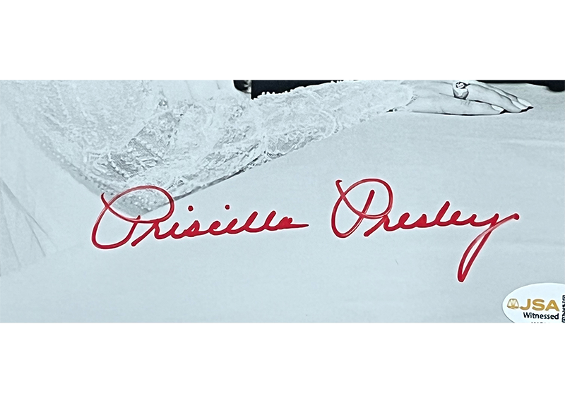 Priscilla Presley Signed 8x10 Photo With Elvis Presley JSA