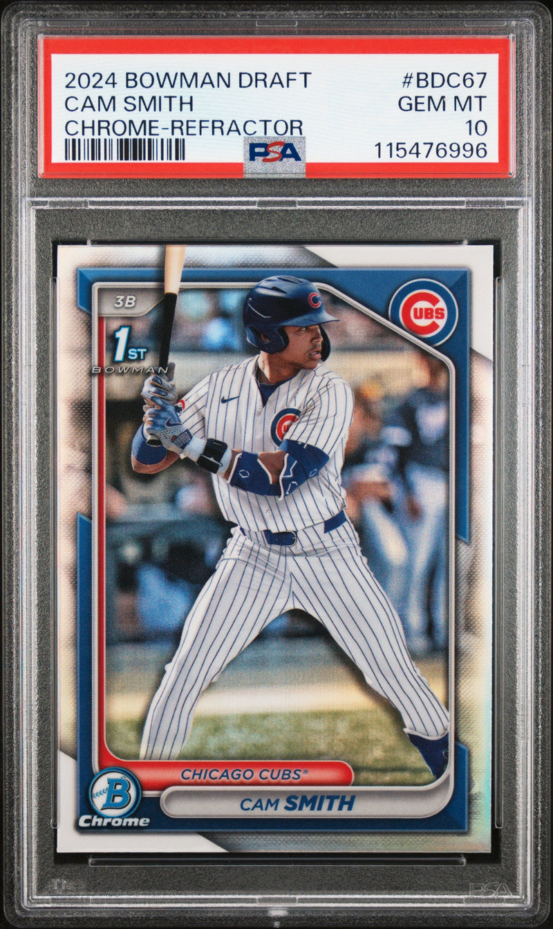 Graded 2024 Topps Bowman Draft Cam Smith #BDC67 Chrome Refractor Rookie RC Baseball Card PSA 10 Gem Mint
